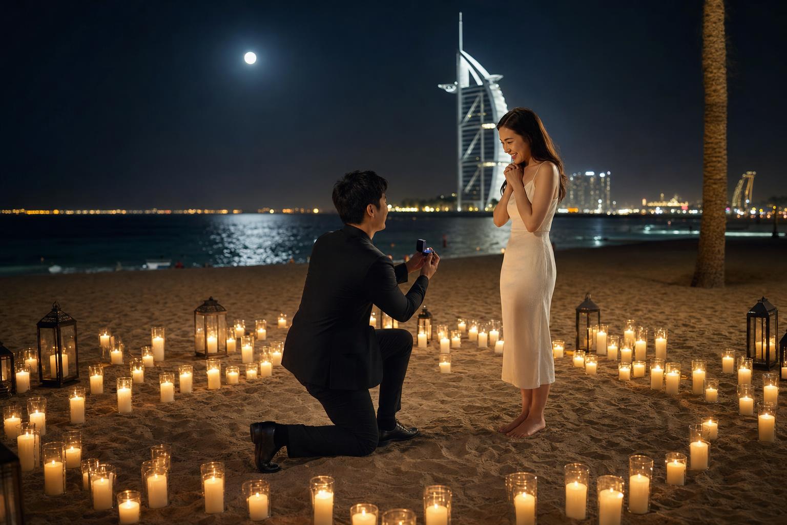 Beachfront Dinner Proposal - Beach proposals in Dubai package in Dubai